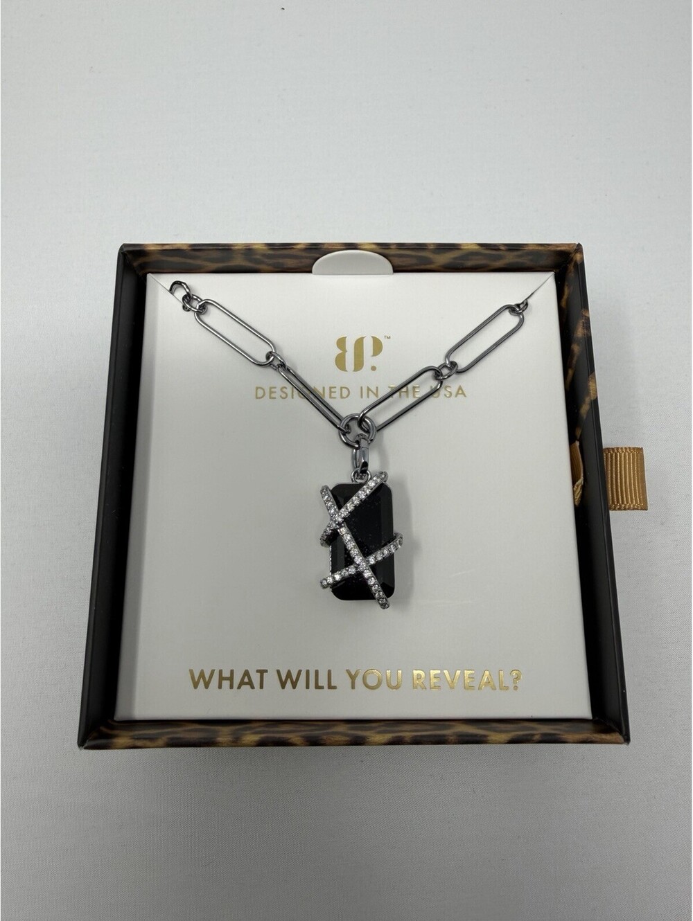 Bomb Party UNTAMED "Crossed For the Taking" Necklace on Hematite NK99624 #4